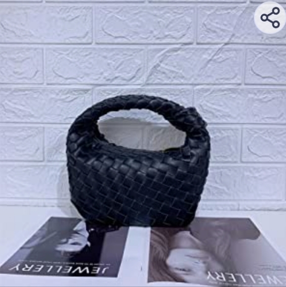 Women's Pu Leather Wooven Pattern Knot Shoulder Handbag - Picture 2 of 5